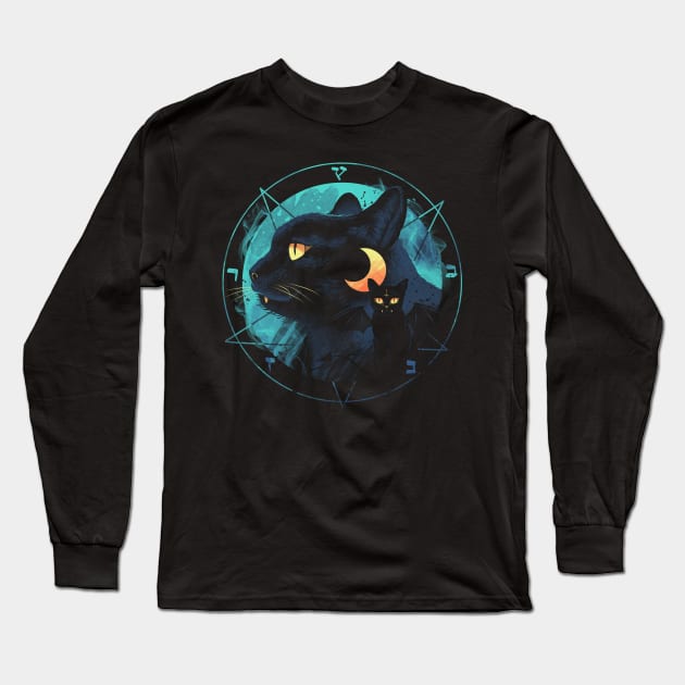 Puss the Evil Cat Long Sleeve T-Shirt by Vincent Trinidad Art